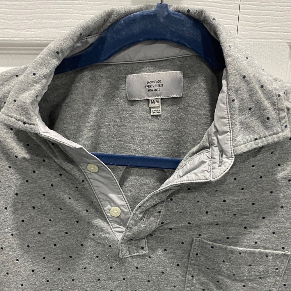 Jack Spade Light Gray Polka Dot Casual Shirt